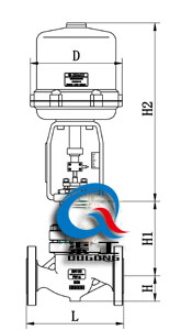 電動單座調節(jié)閥配3810L執(zhí)行器尺寸圖
